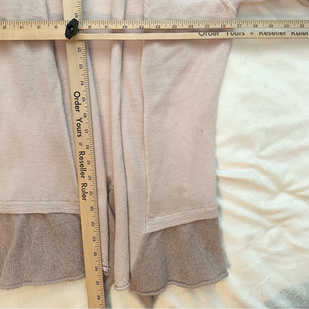 Anthropologie Birds on a Wire Open Front Two Tone Ruffle Cardigan S Wool Alpaca - Picture 4 of 7